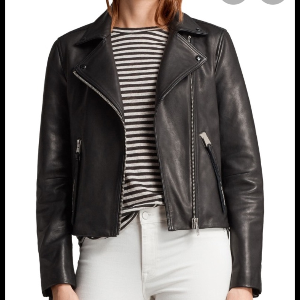 Size Zero AllSaints Dalby Leather Biker Jacket